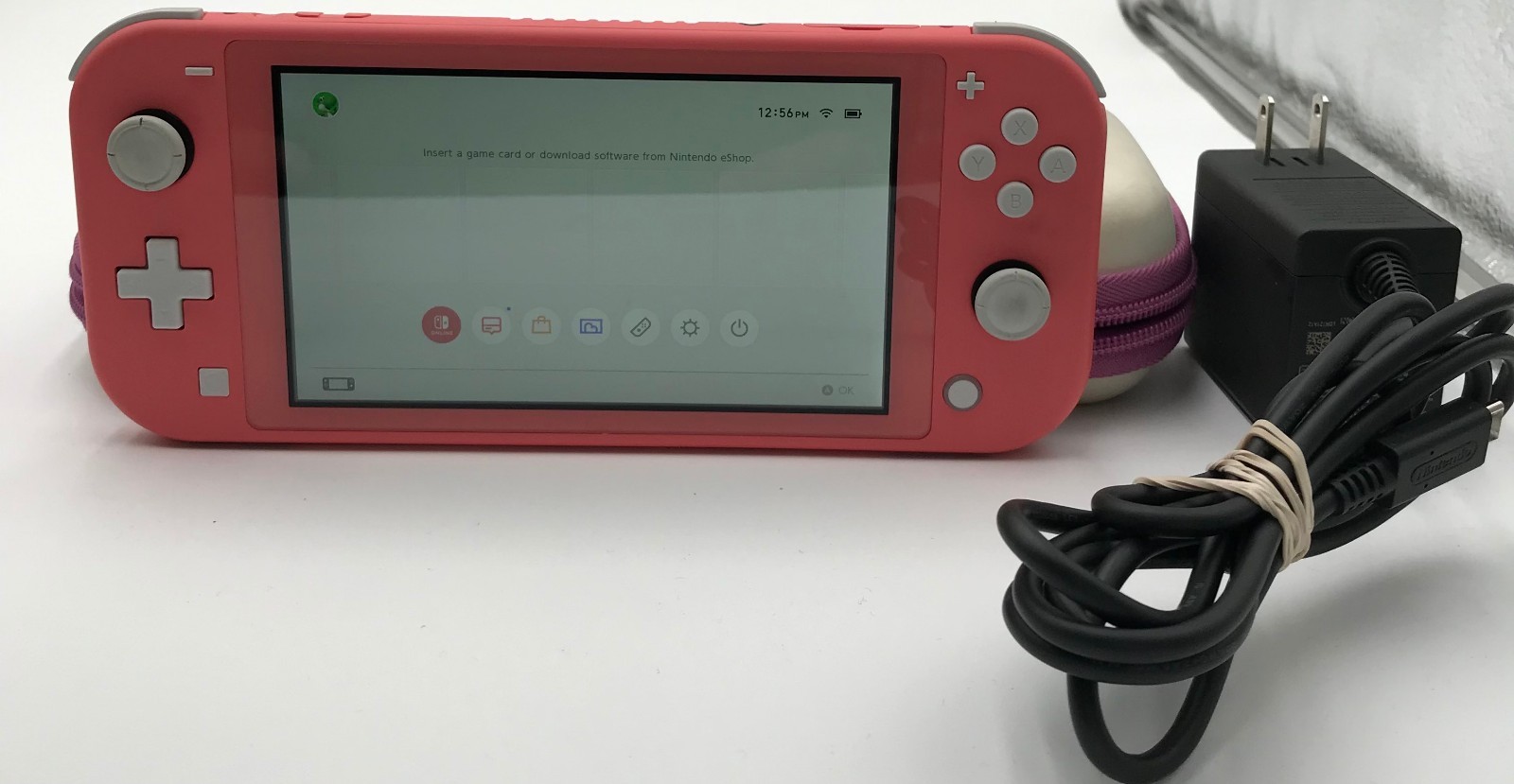 Nintendo Switch Lite Pink Coral 32 GB Gaming Console Amazing Shape Reset W/ Case