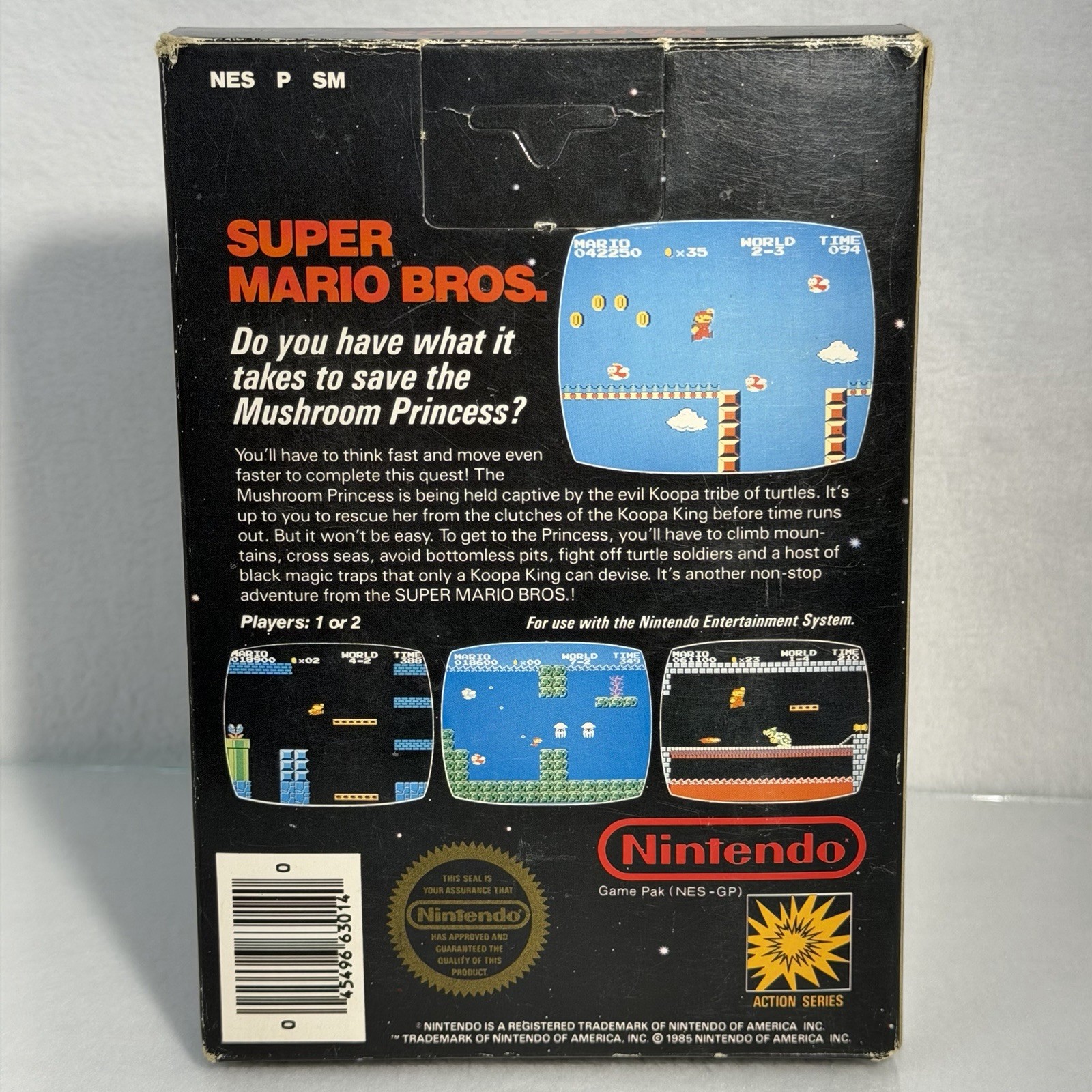 Super Mario Bros 1⭐️NICE 5 Screw Hangtab Complete CIB⭐️Nintendo NES Original USA