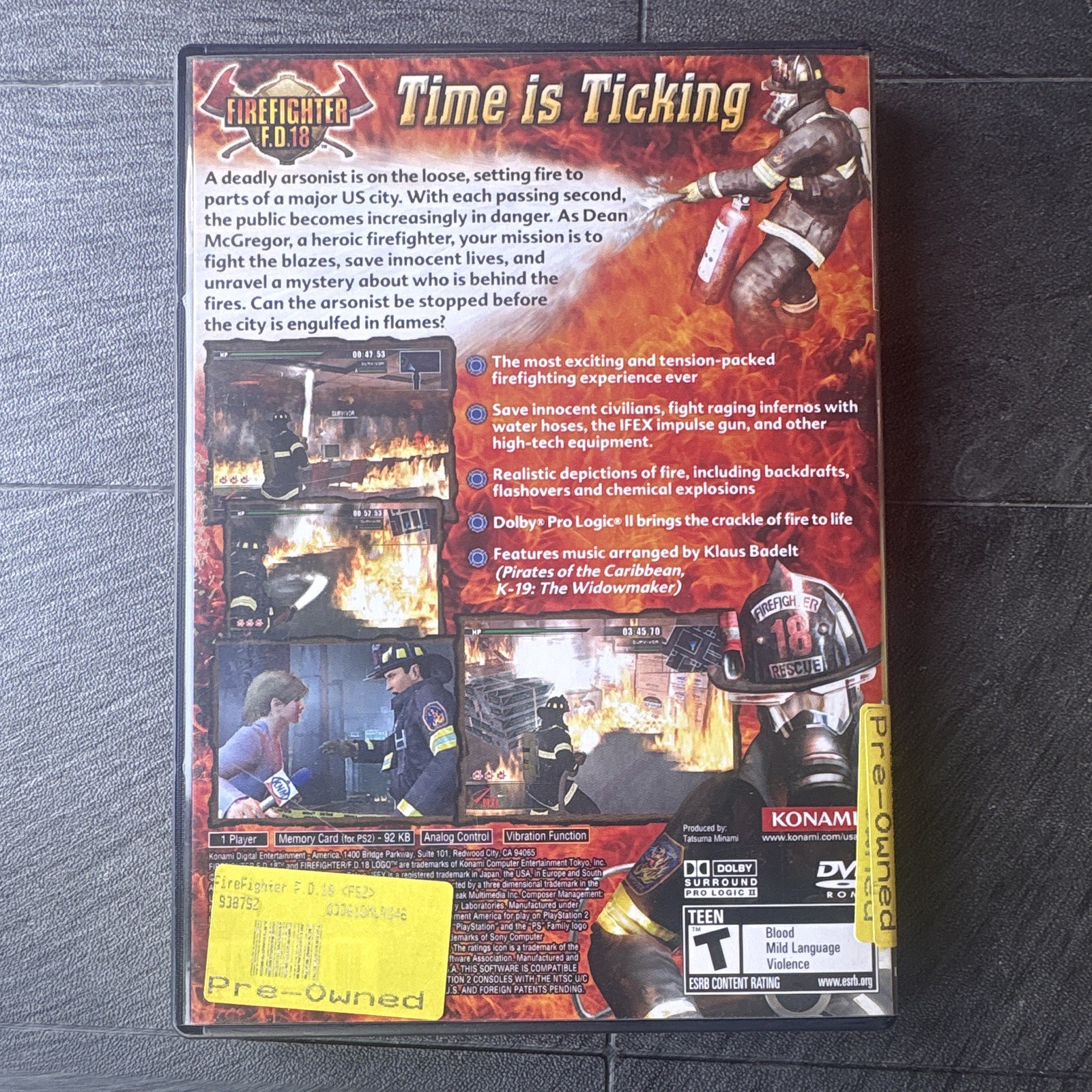Konami Firefighter F.D.18 (PS2, NTSC-U/C) T Action & Adventure Manual