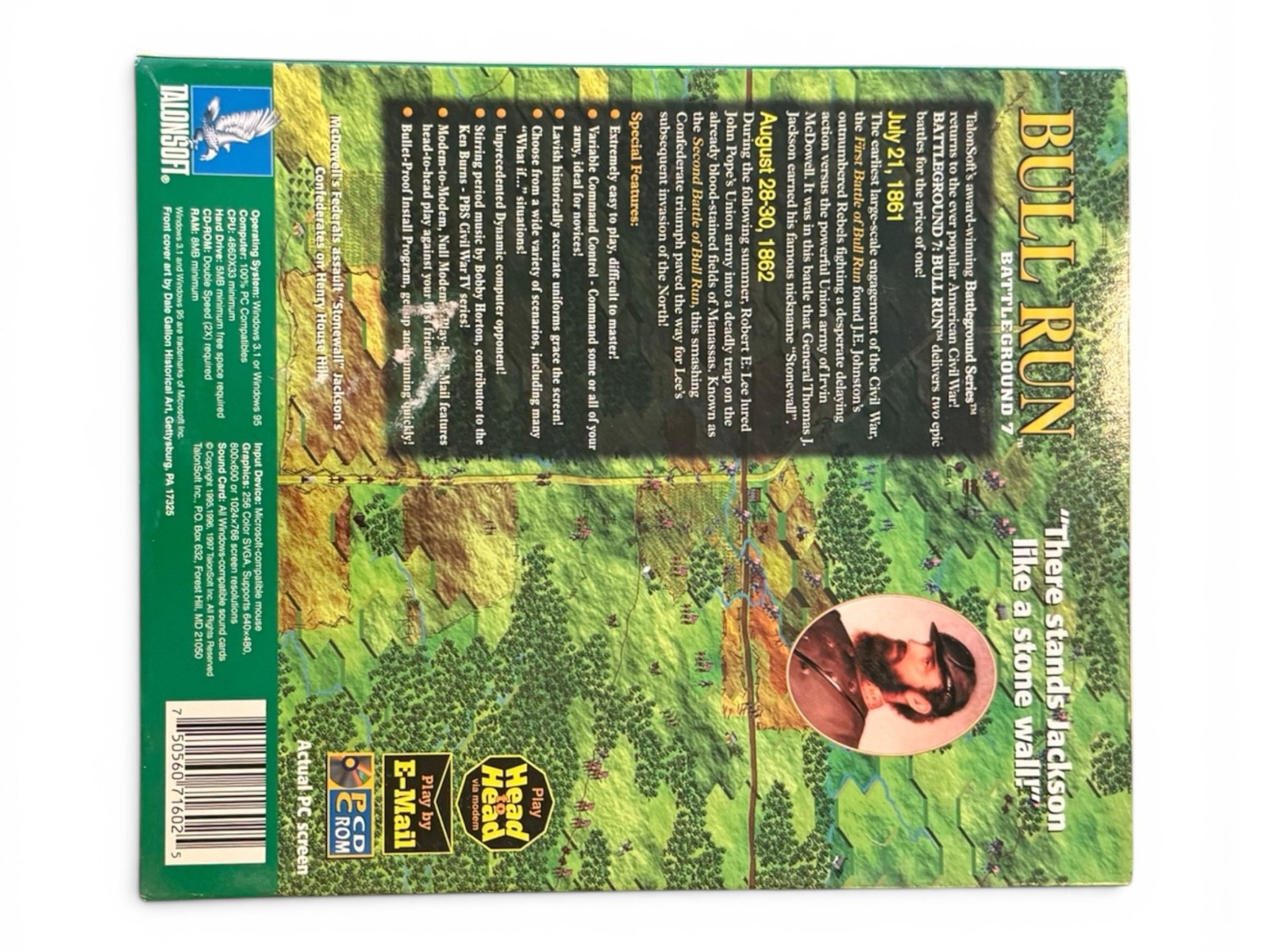 Talonsoft Bull Run Battleground 7 American Civil War PC Strategy Game 1998 Used