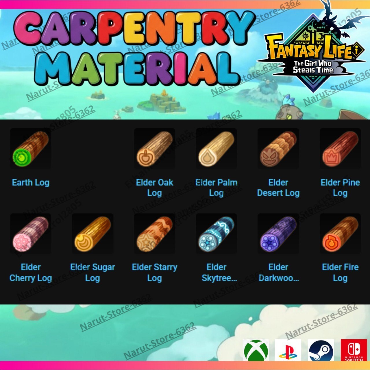 Fantasy Life I: Carpentry Material Bundle🌟crafting The Girl Who Steals the Time