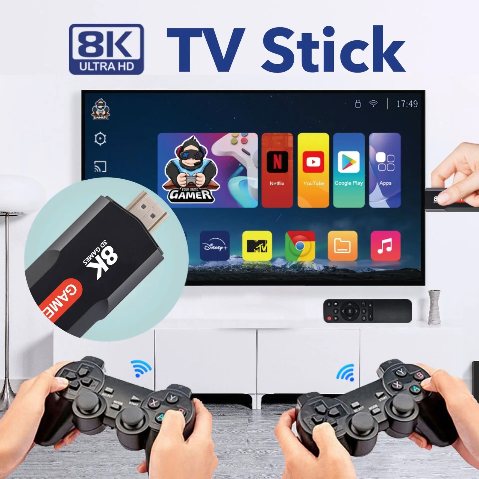 X2 Game Stick- Upgraded 8K 5G, with 30000+ Retro Games, TV Video Game Console