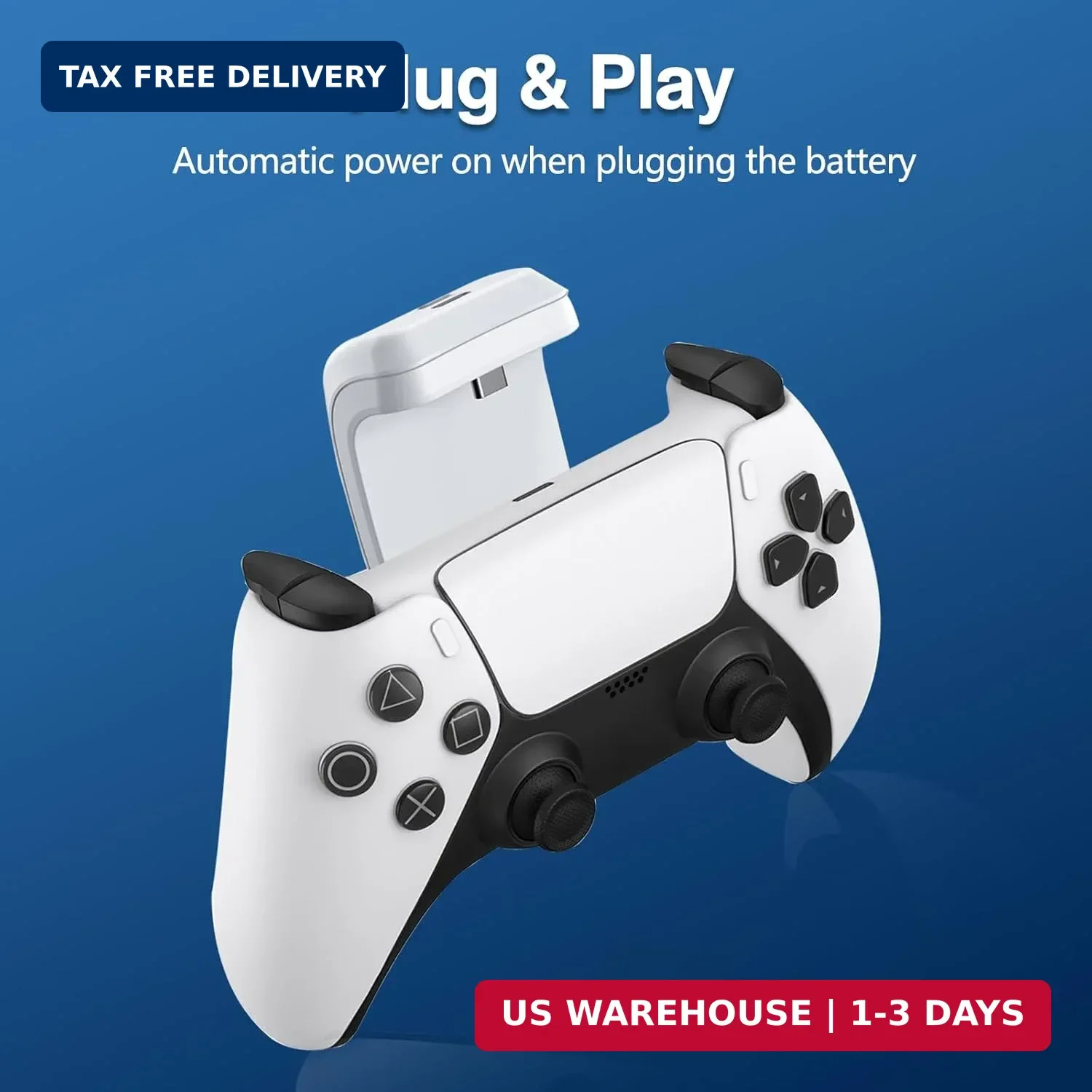 2X 3000mAh PS5 Controller External Battery Pack, PS5 Replacement Battery Extende