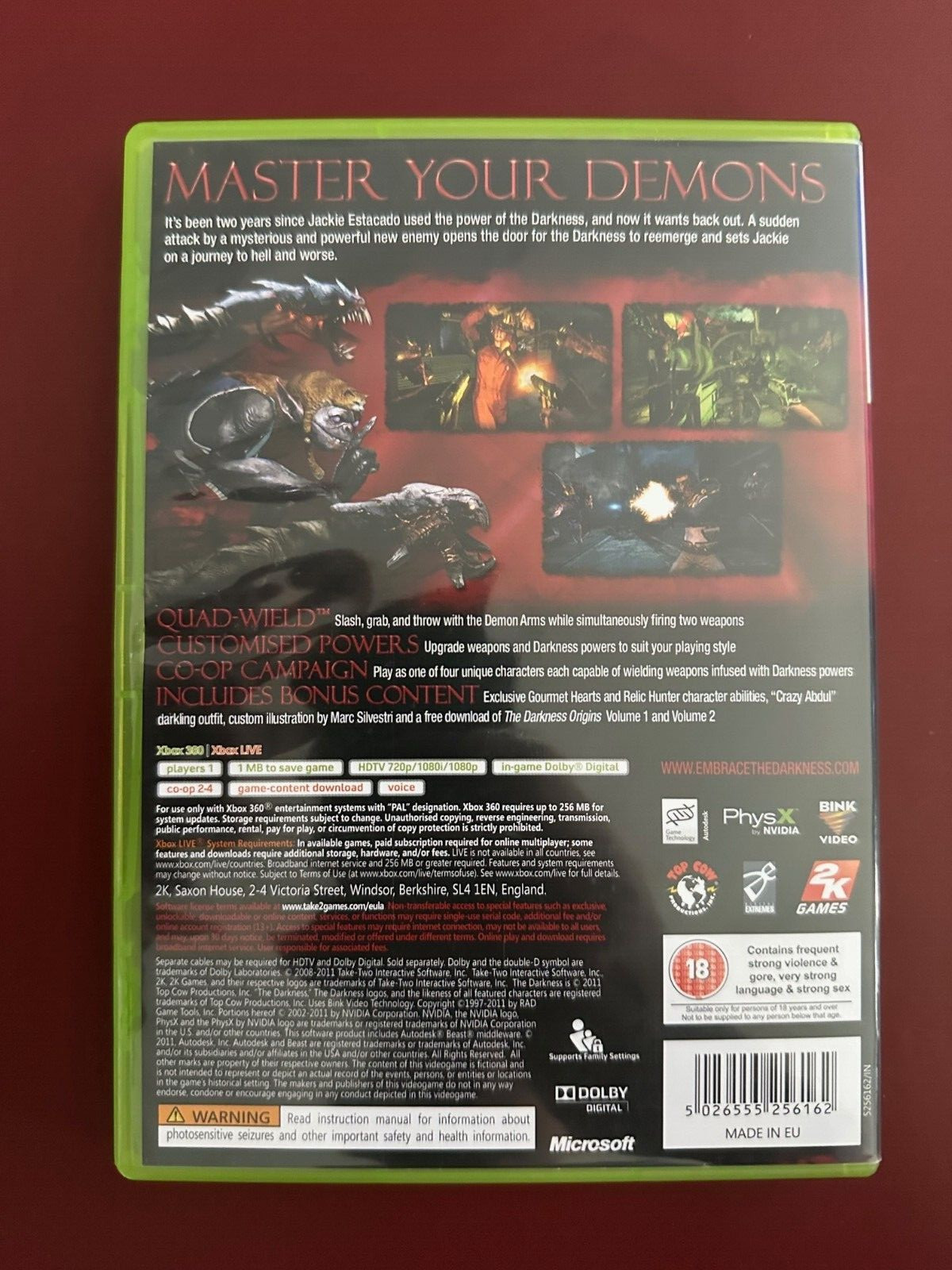 xbox 360 THE DARKNESS II 2 Limited Edition Game (Works on US Consoles)