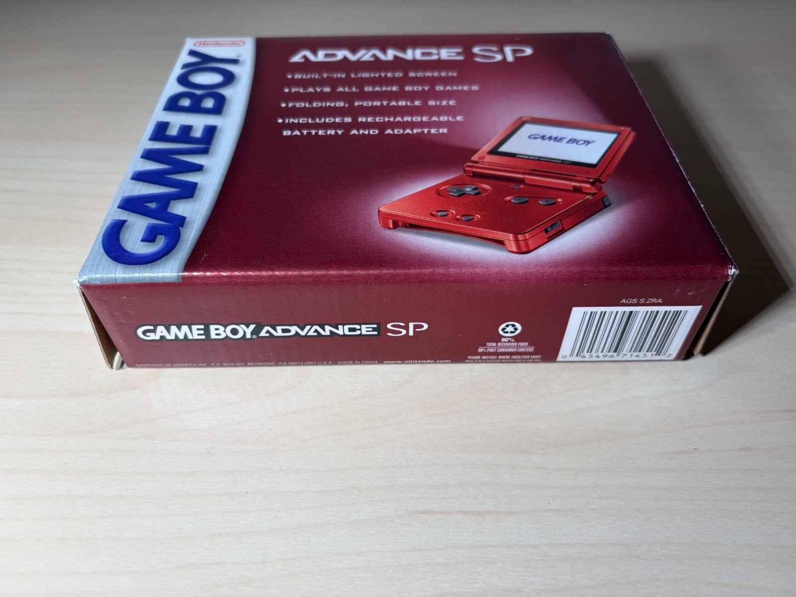 Nintendo GameBoy Advance GBA SP Flame Red Handheld Console Open Box