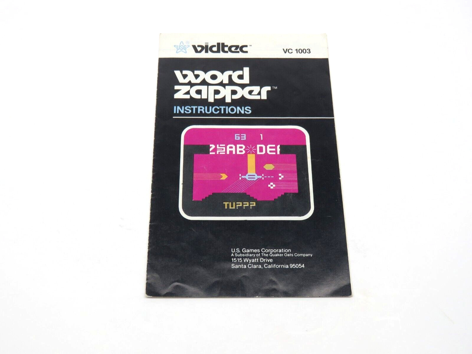 Word Zapper (Atari 2600, 1982) By US Games Vidtec (Box, Cartridge & Manual) NTSC