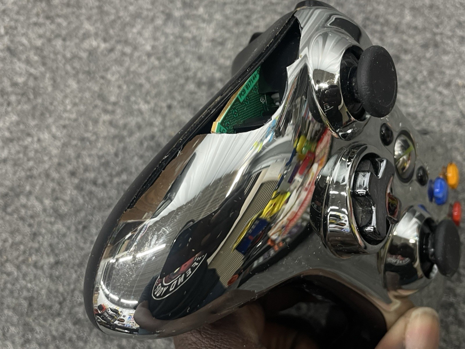 Microsoft Xbox 360 Controller Special Edition Silver Chrome – PARTS OR REPAIR