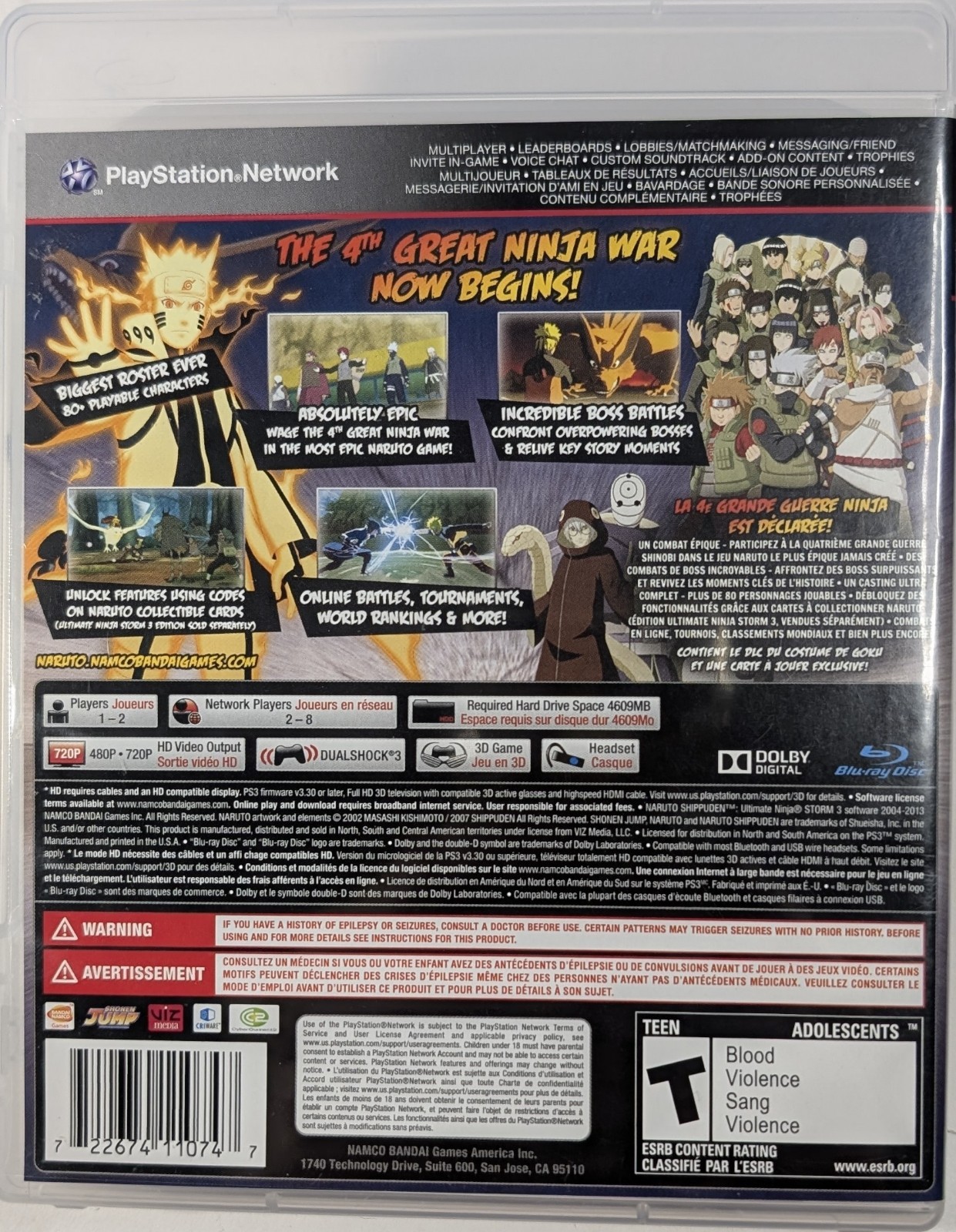 Naruto Shippuden: Ultimate Ninja Storm 3 PlayStation 3 PS3 Cib Tested and Works