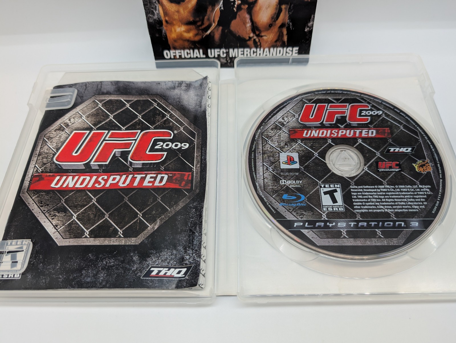 UFC Undisputed 2009 (PS3 PlayStation 3, 2009) W/MANUAL, WATERDAMAGE COVER BOTTOM