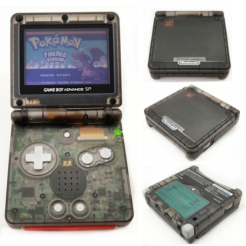 Clear Black Game Boy Advance SP Console AGS 001 Front light LCD GBA SP Console