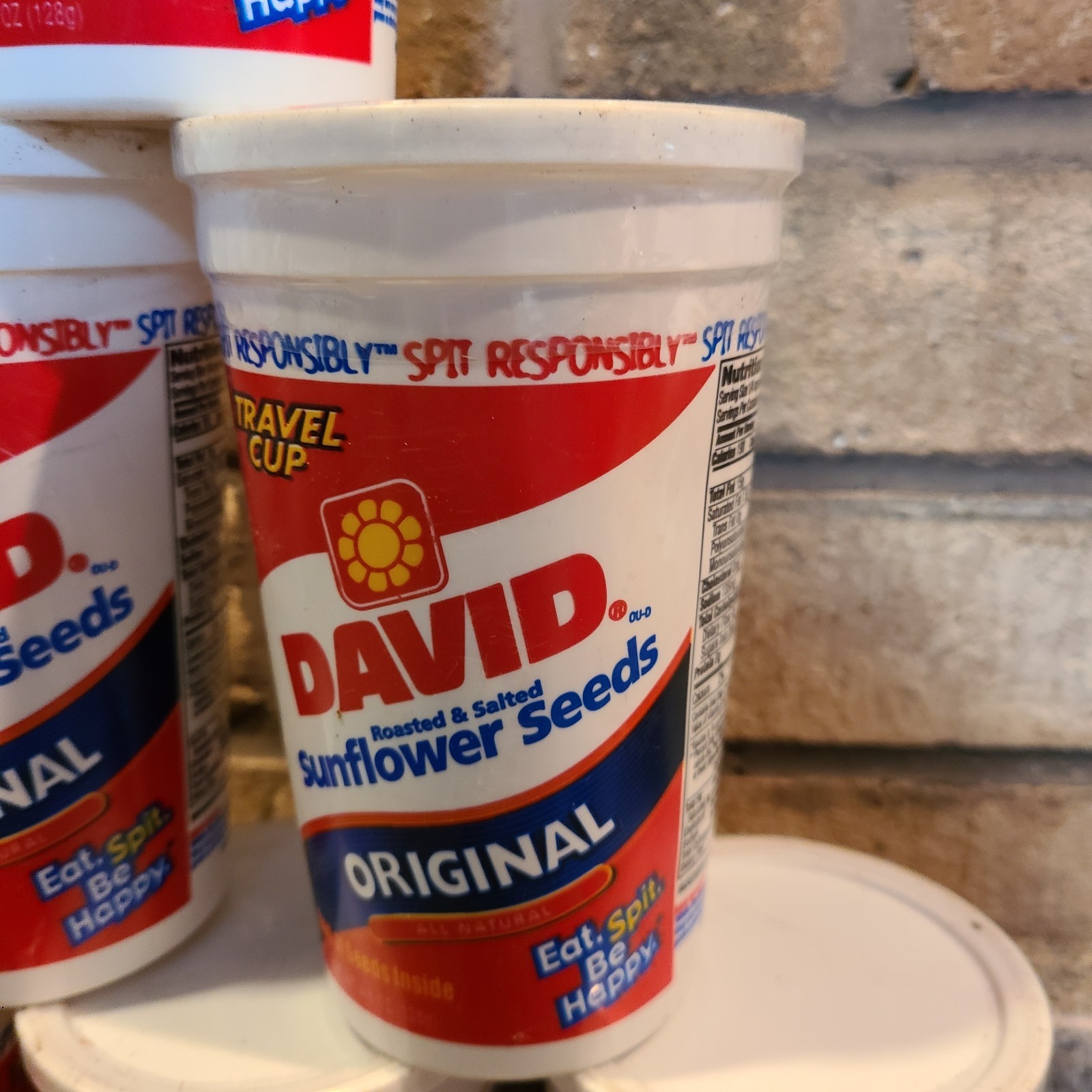 Vintage David Sunflower Seeds Original Containers Cup Expired 2007 Movie Prop A2