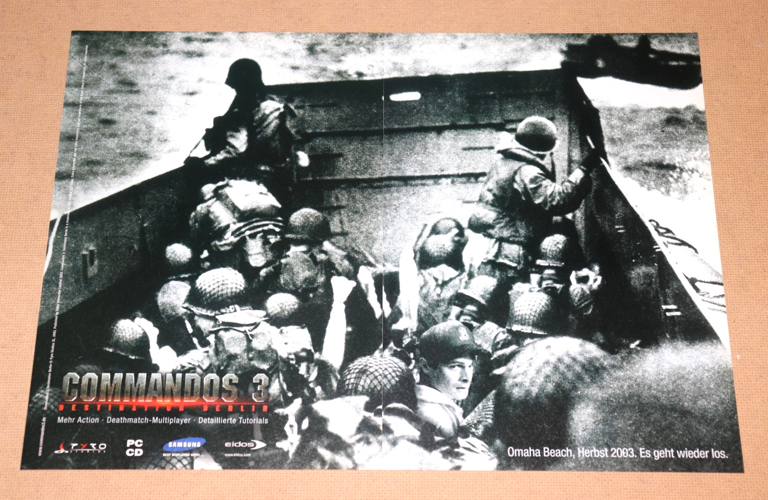 Commandos 3 Destination Berlin Old Ad Poster Small Advertising 2 page Poster.