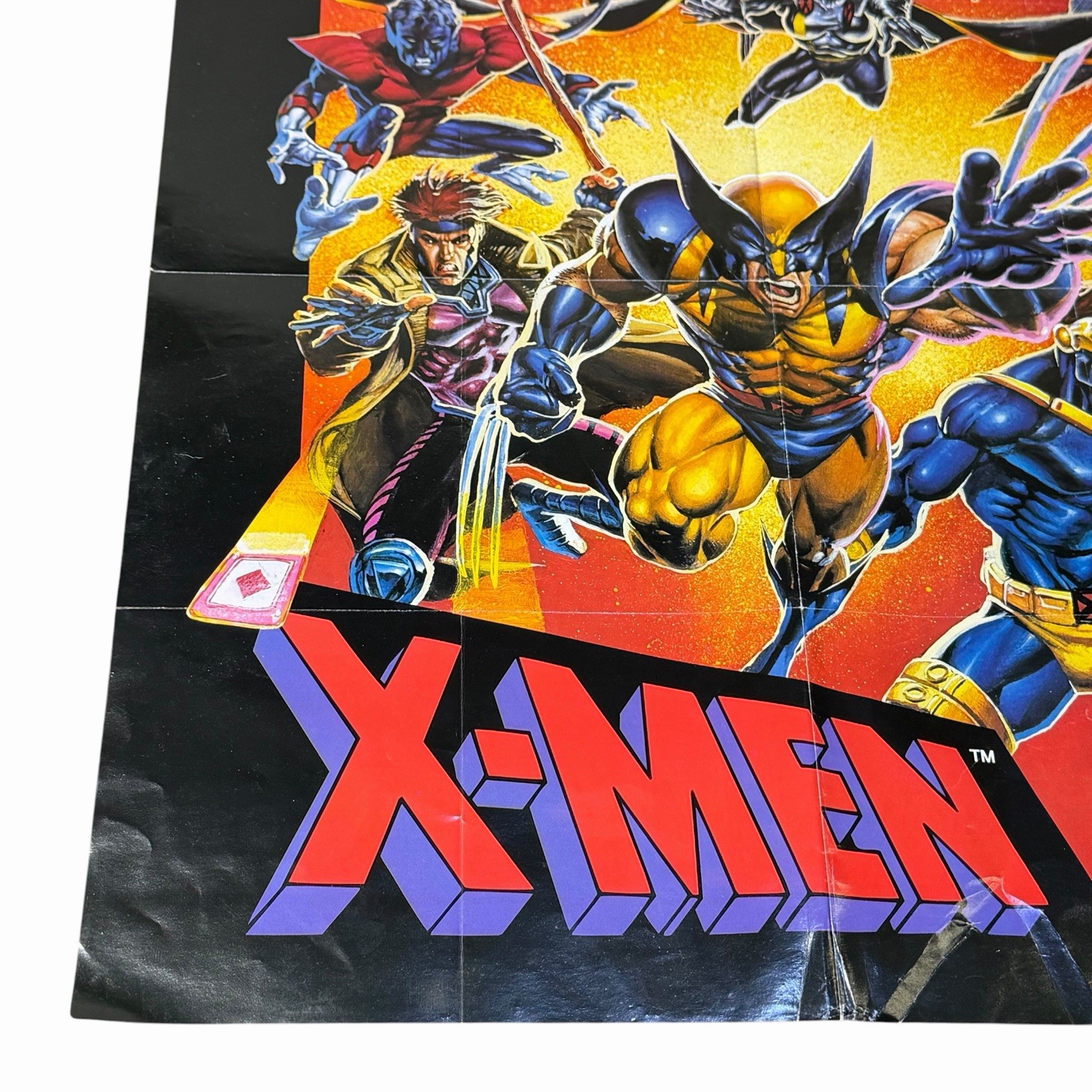 Vintage 90’s Marvel X-Men Sega Genesis 1993 Rare 17”x21” Folded Promo POSTER
