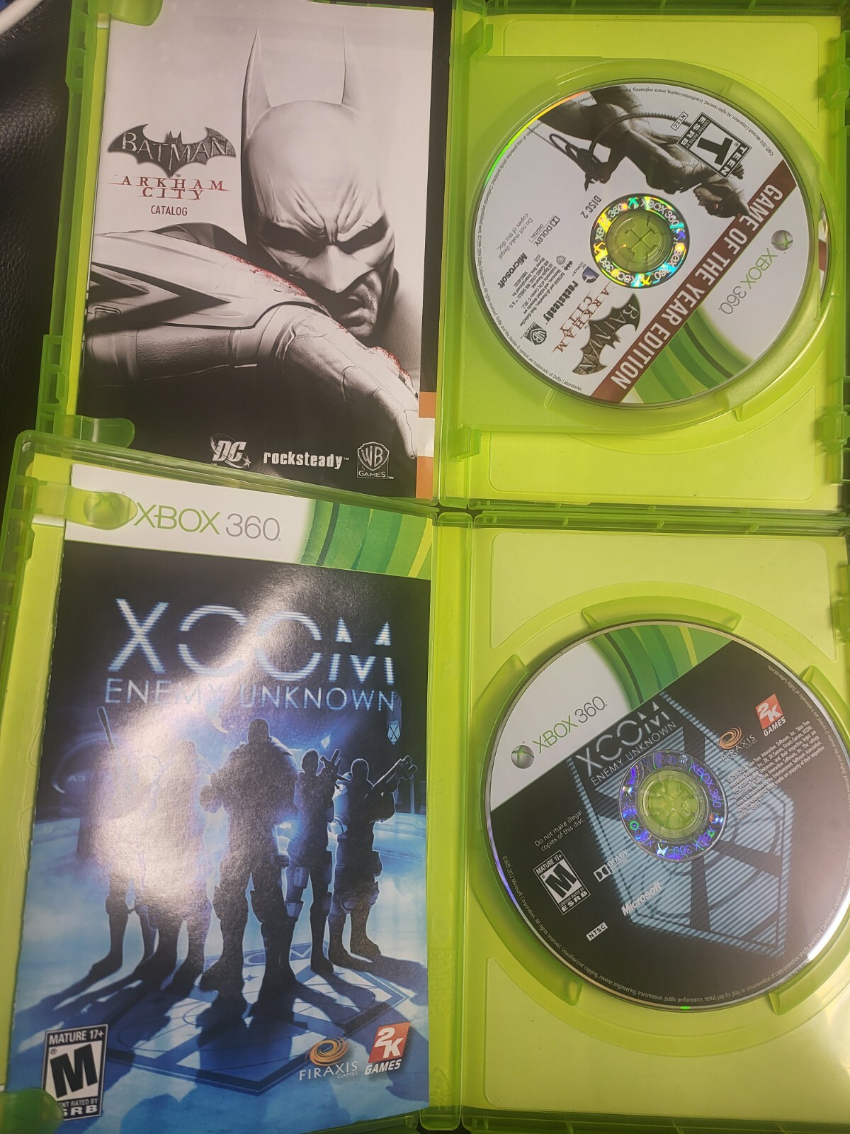 LOT OF 2 XBOX 360: Batman Arkham City GOTY + XCOM ENEMY UNKNOWN [COMPLETE]