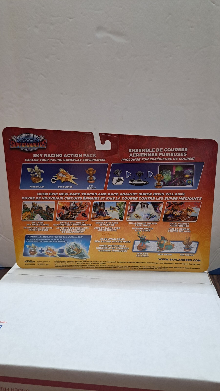 SKYLANDERS SUPERCHARGERS SKY RACING ACTION PACK Astroblast Sky Trophy Sun NIB