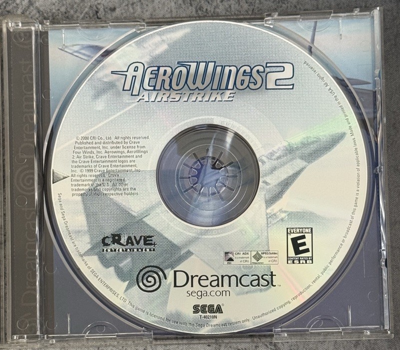 AeroWings 2 Air Strike Sega Dreamcast Complete w/ Manual Reg & Card VG – Tested