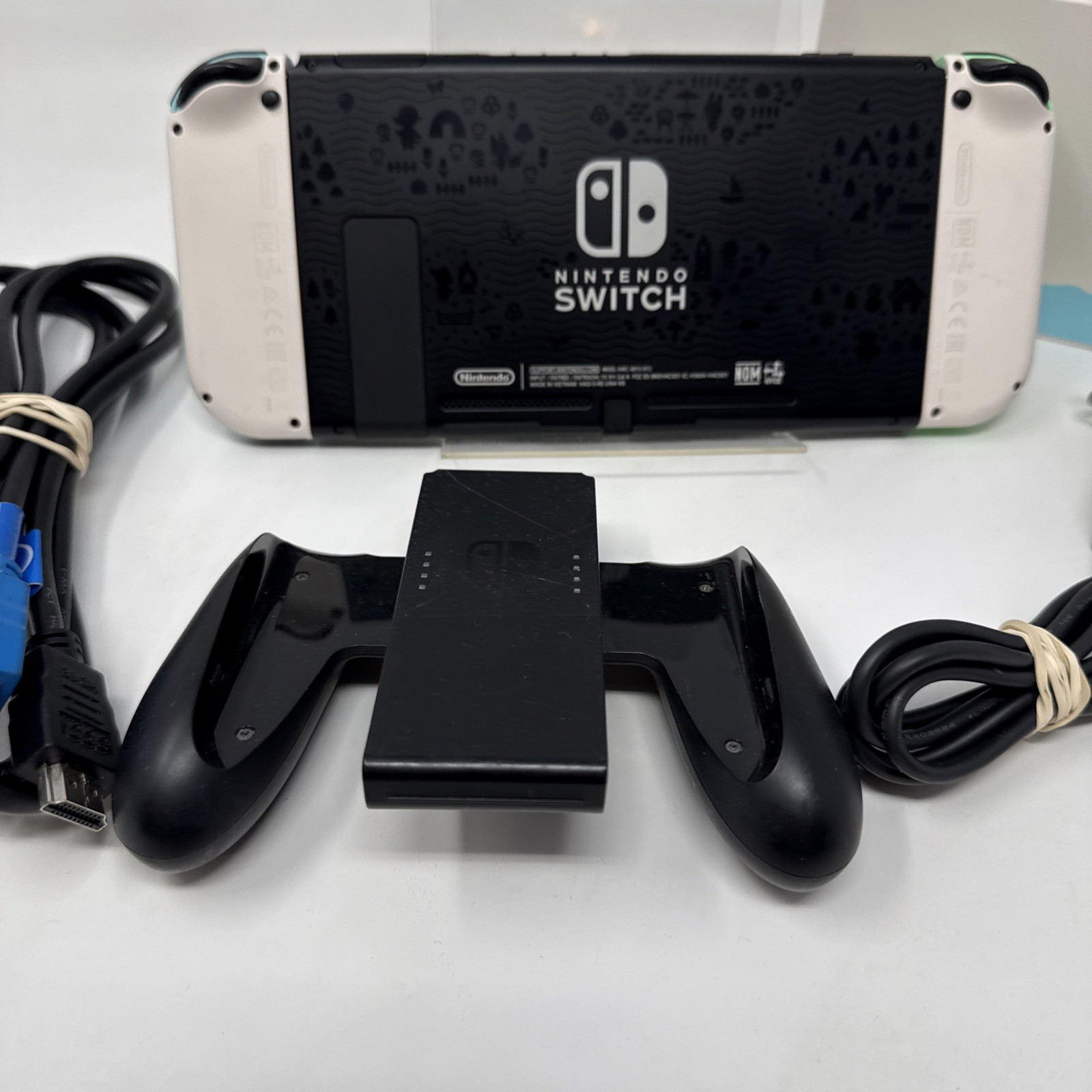 Nintendo Switch System Animal Crossing Edition W/ Charger And Matching Dock