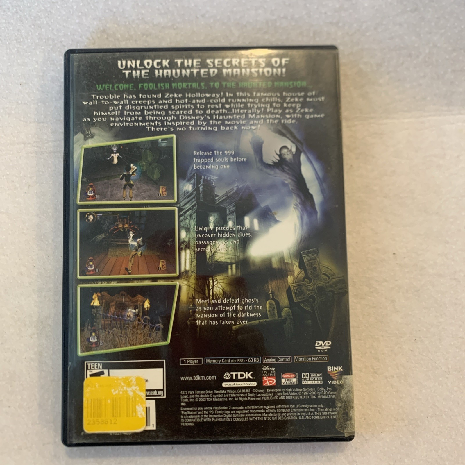 The Haunted Mansion – PS2 – CIB – With Expired Movie Ticket