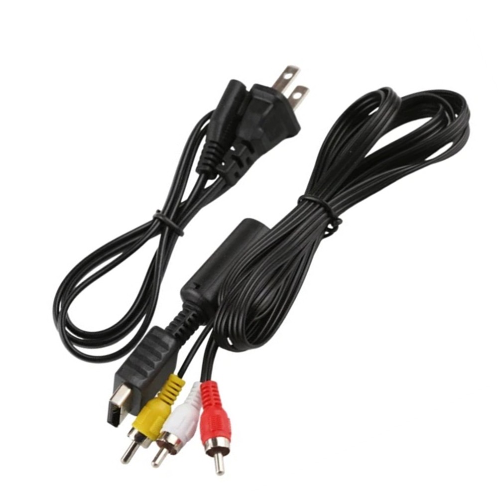 Audio AV RCA+AC Cable Power Supply Adapter Cord For Sony Playstation 1/2 PS2 FAT