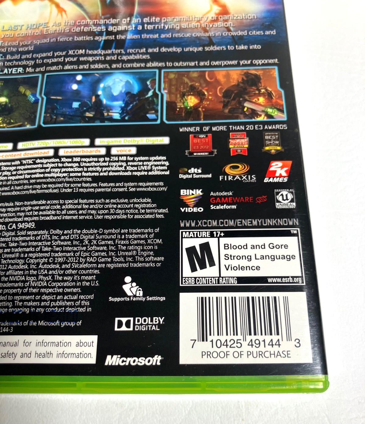 XCOM: Enemy Unknown (Microsoft Xbox 360, 2013) CIB Complete & Pristine