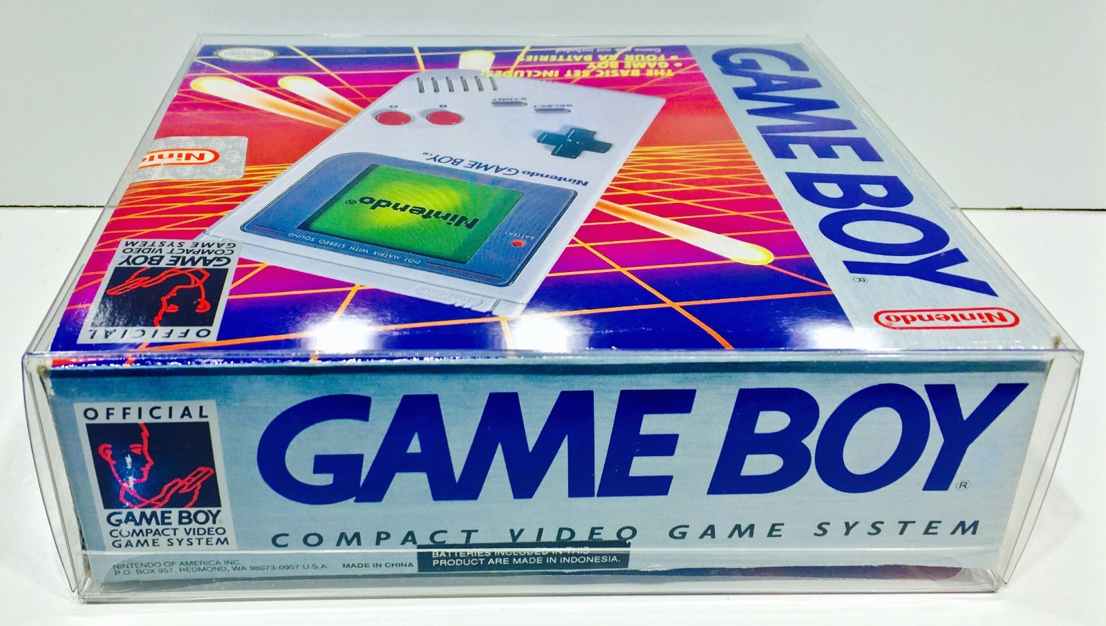 1 Clear Box Protector For The ORIGINAL GAME BOY PINK/PURPLE Console Box Case
