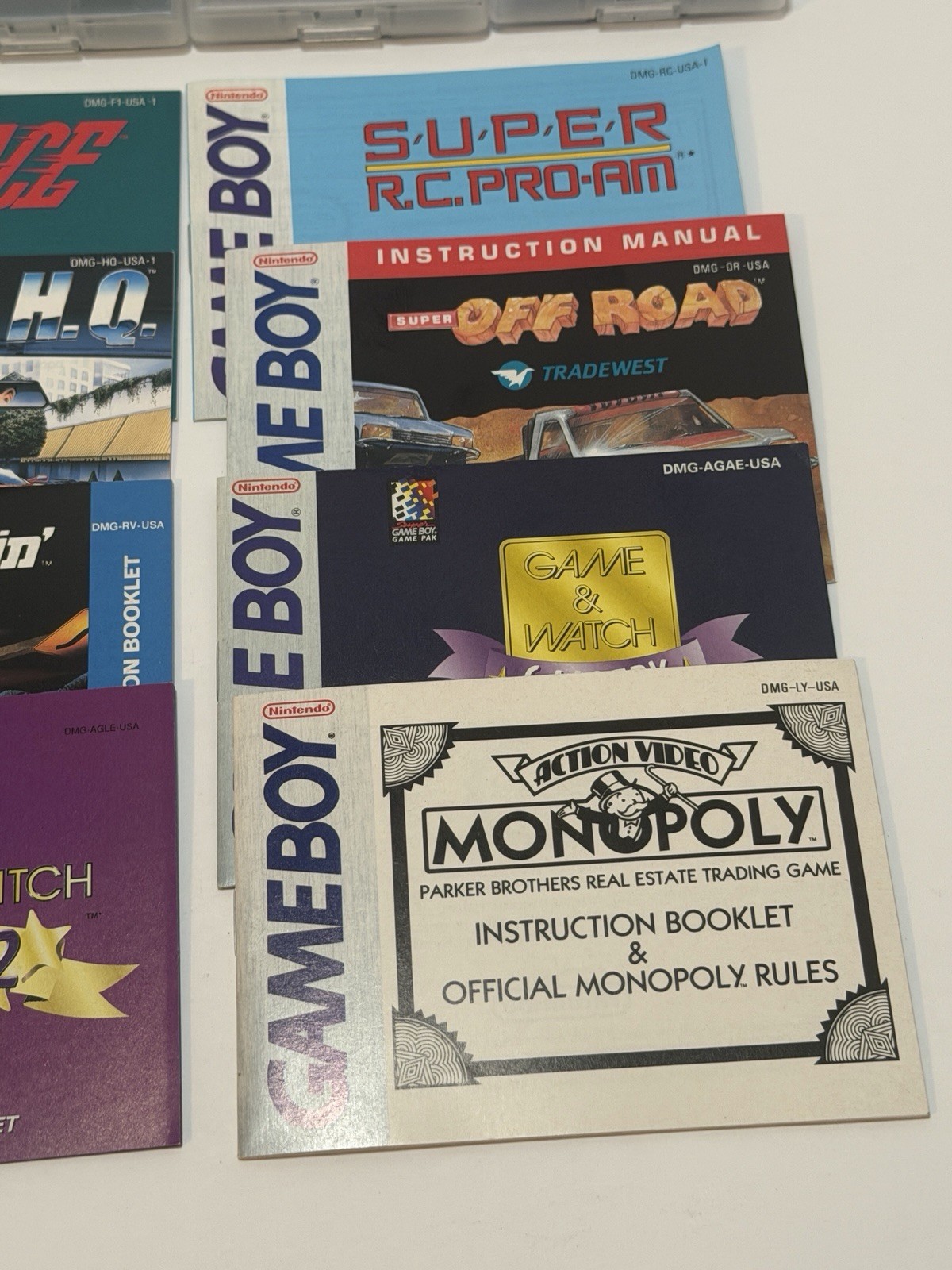 Lot Of 8 Gameboy Game Game & Watch, Monopoly Super Off Road Chase Hq Race Drivin
