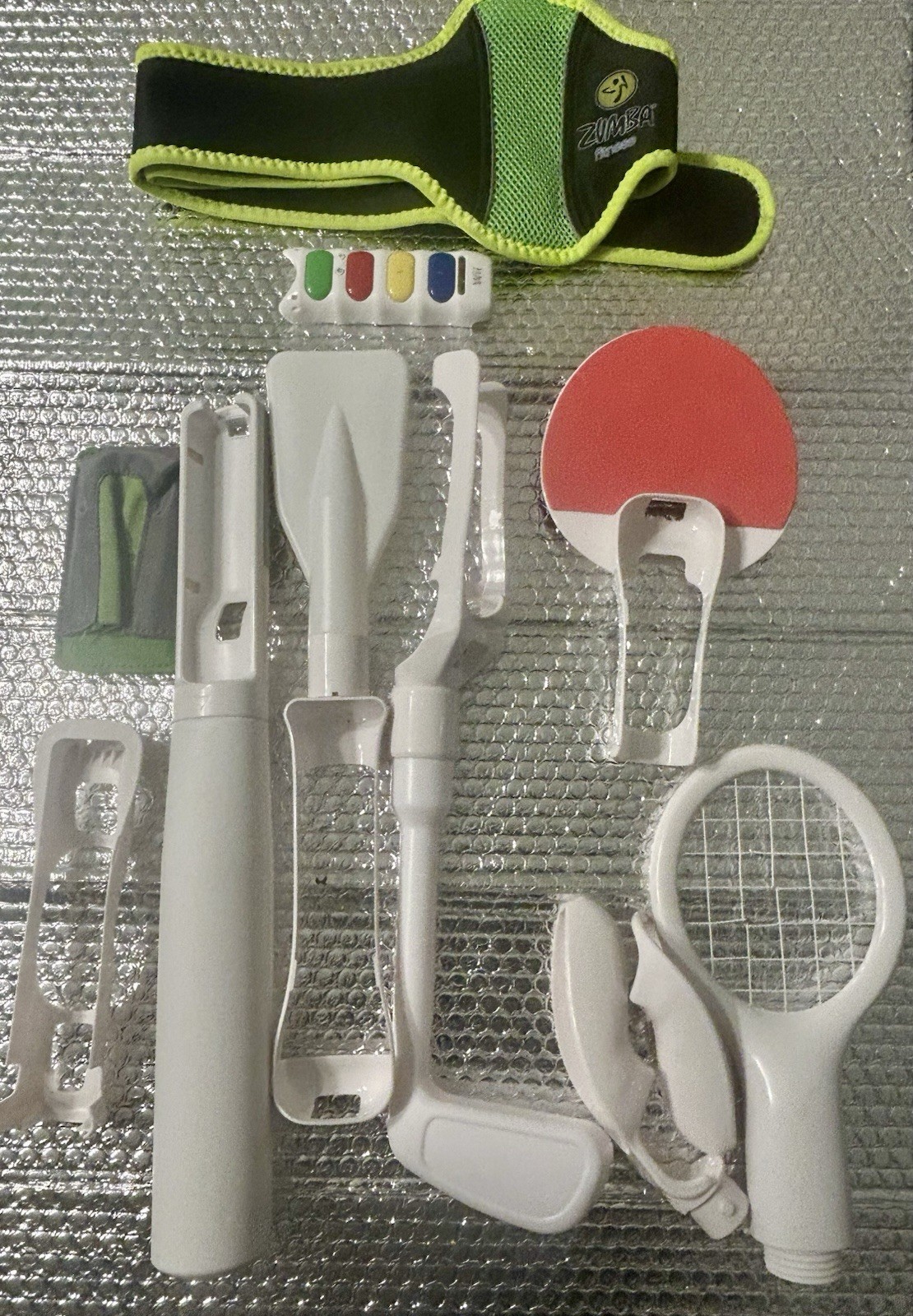Nintendo Wii Sports Accessories Pack Bat Tennis Racket Golf Club Zumba + More
