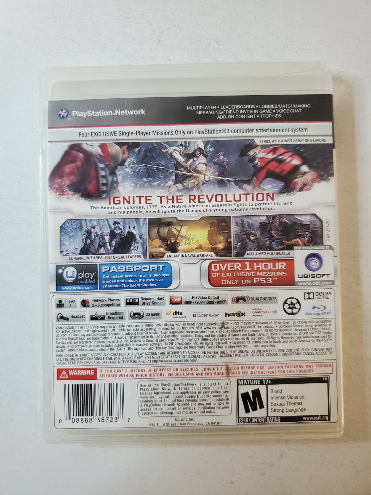 ASSASSIN’S CREED III PLAYSTATION 3 PS3 Free Fast Shipping