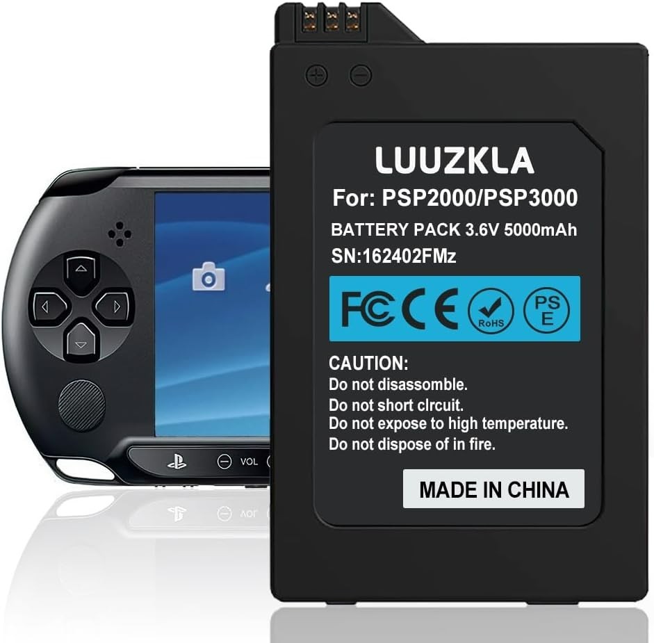 5000mAh PSP 2000/3000 Battery, New Upgrade Replacement for PSP 2000/3000 PSP-…