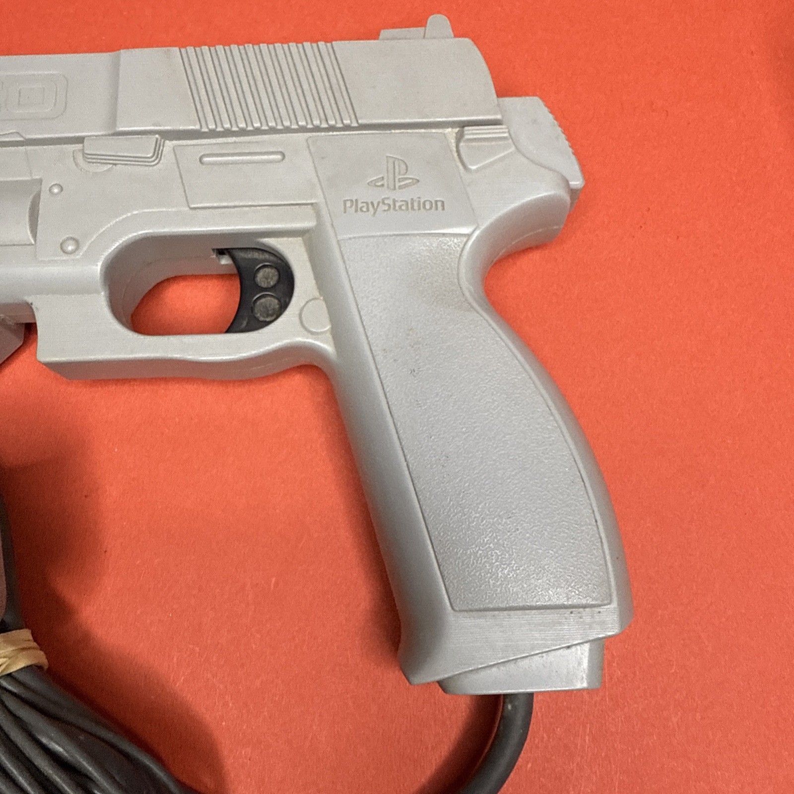 Namco GunCon Light Gun NPC-103 PlayStation PS1 1996 Gray w/ Y-Cable Adapter (A)