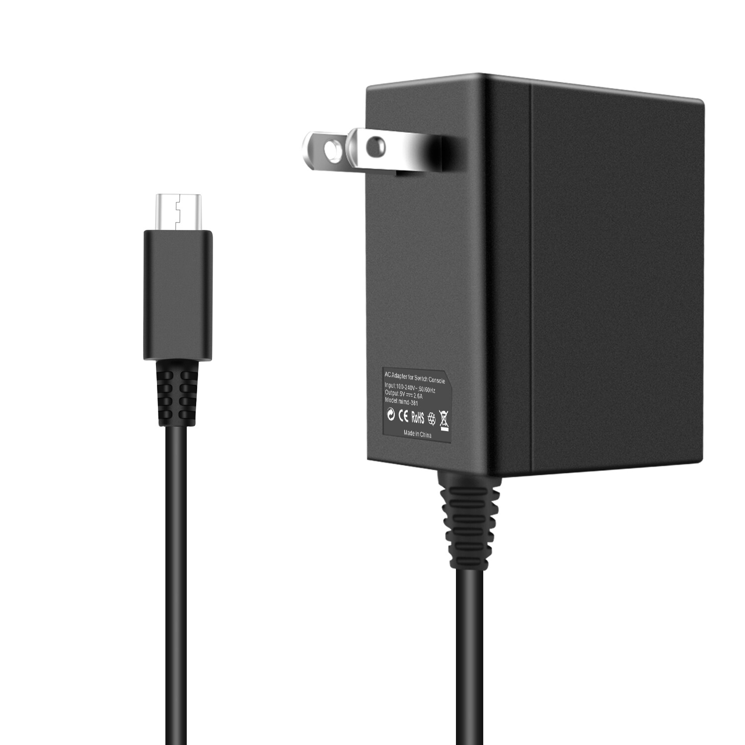 For Nintendo Switch AC Power Adapter Charger HAC-002 Home Wall Travel US Cable