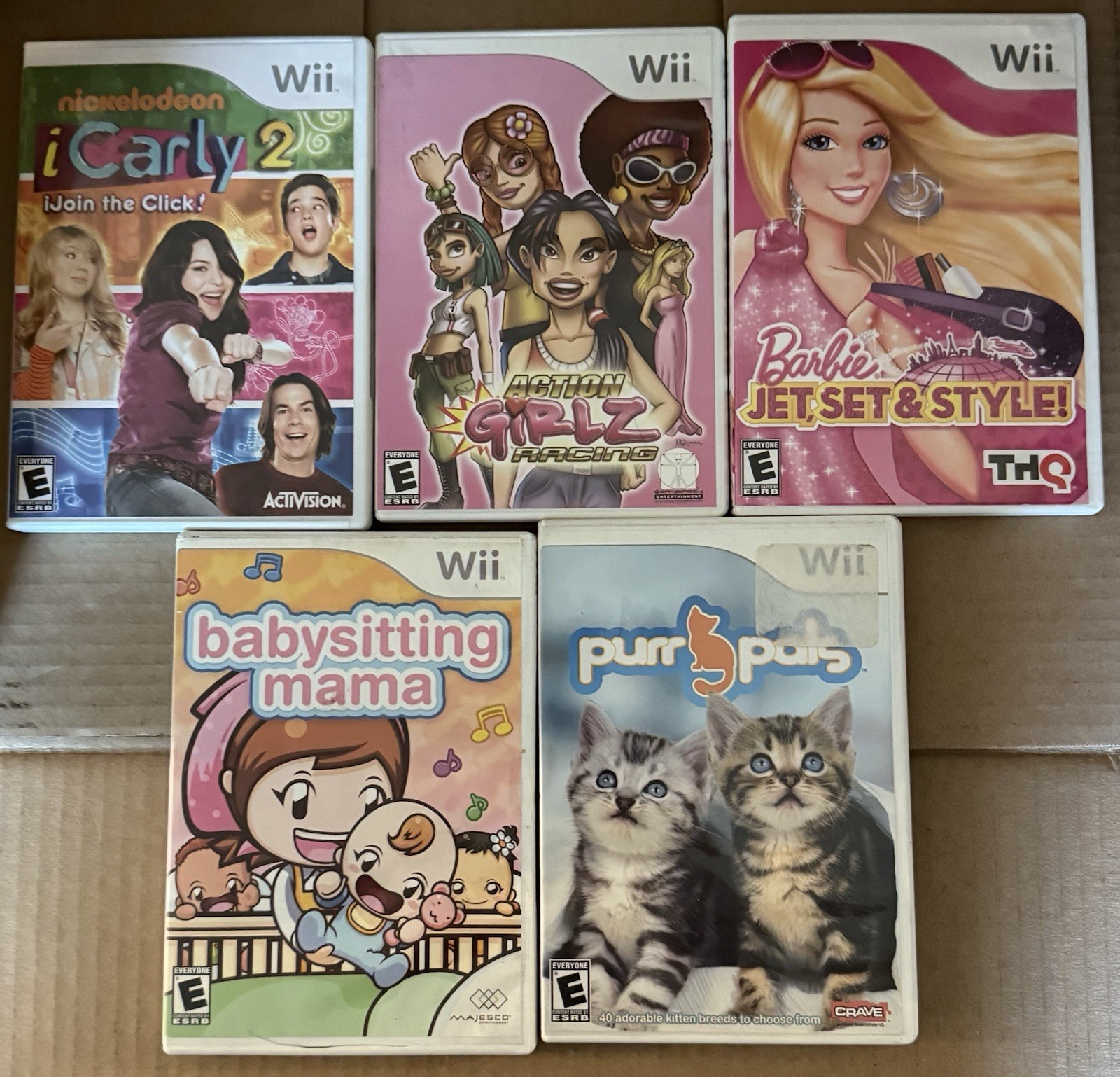 Bundle: Barbie, Action Girlz, Babysitting Mama, Purr Pals, ICarly (Wii) Complete