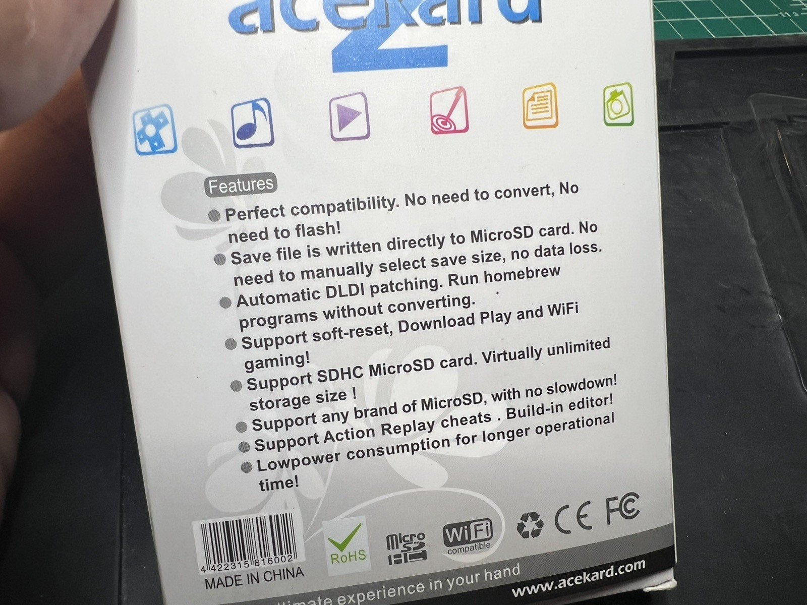 Acekard 2i Flashcart for Nintendo DS w/ 8GB microSD TESTED GOOD