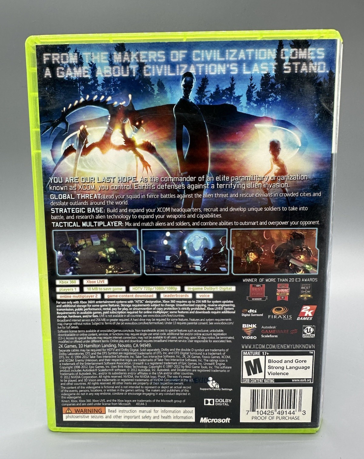 XCOM: Enemy Unknown (Microsoft Xbox 360, 2012) CIB Complete Tested