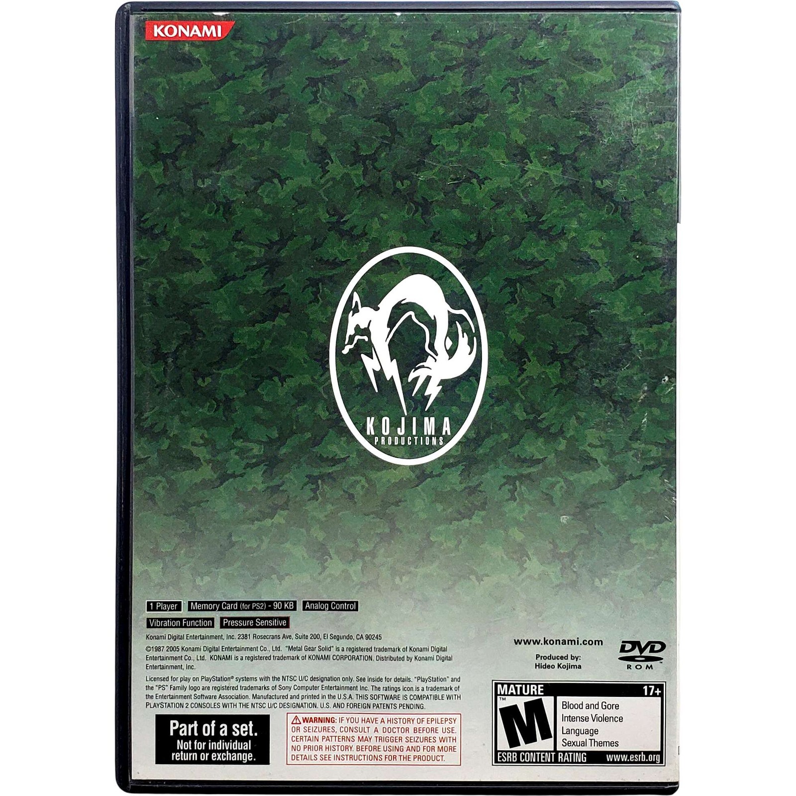 Metal Gear Solid 3 Snake Eater – Sony Playstation 2 PS2 Tested 1Y Guarantee