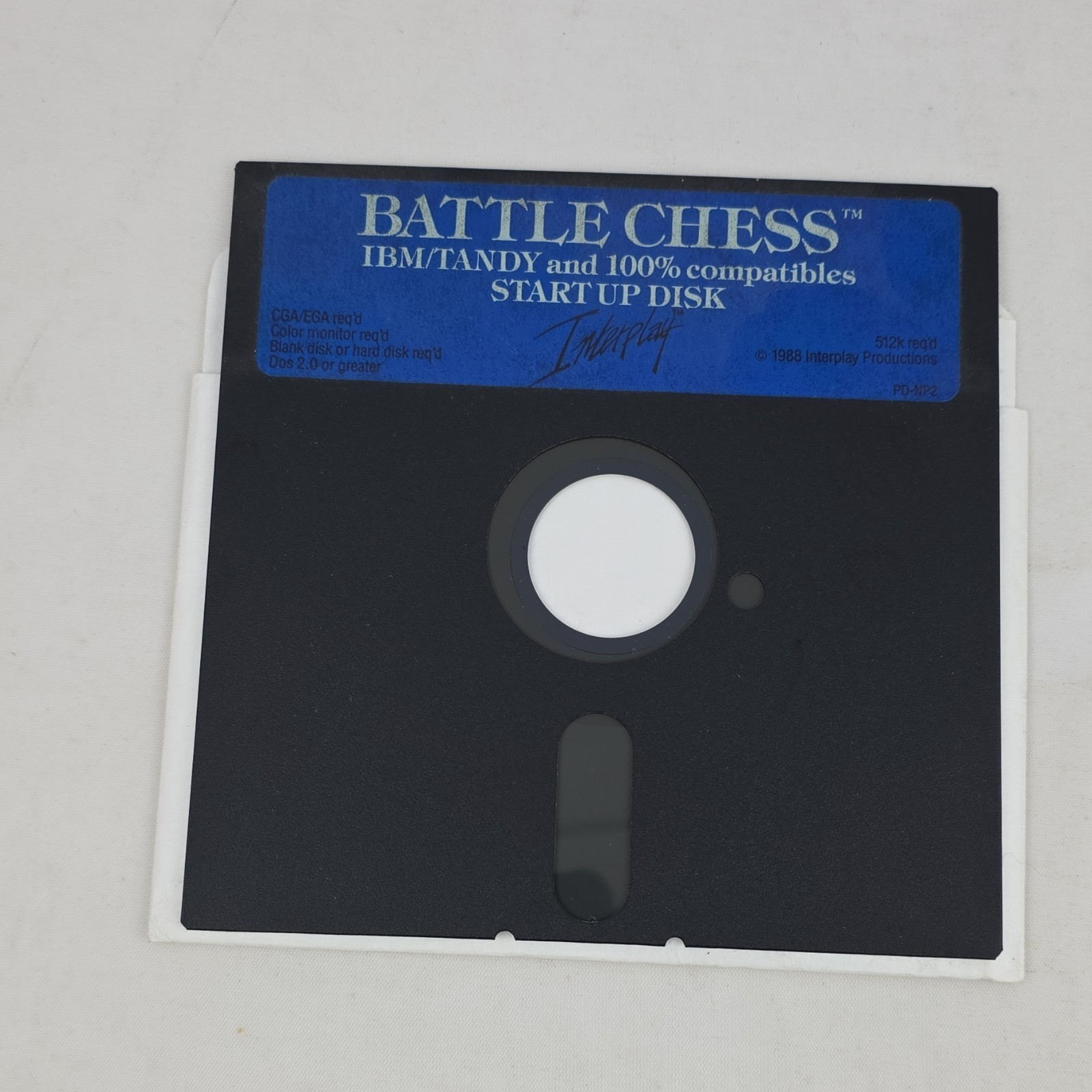 Battle Chess Interplay Productions IBM/Tandy Game 1988 5.25″ Start Up Disk