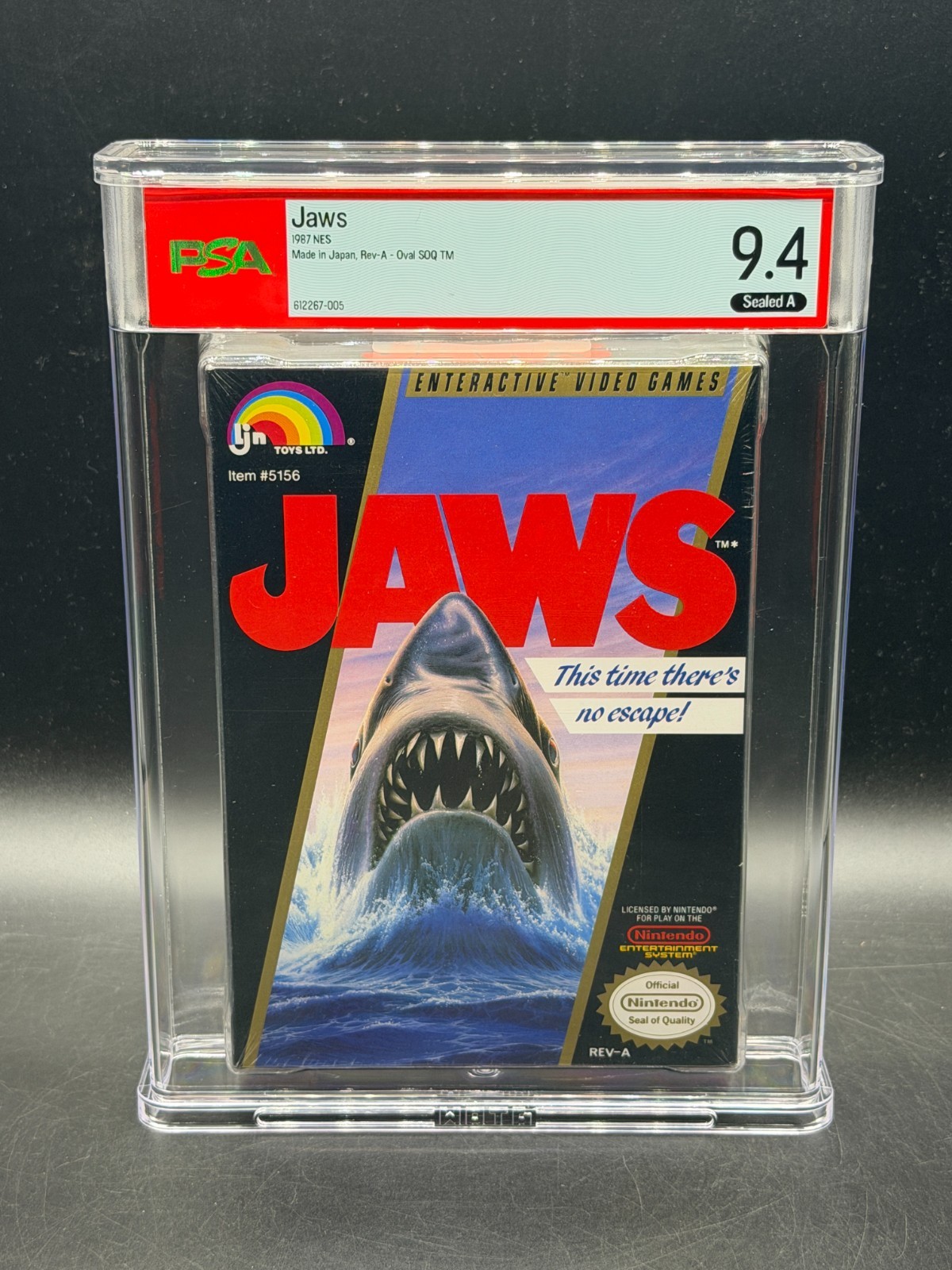 Jaws Nintendo NES OVAL SOQ REV A LJN Sealed New PSA 9.4 A NOT WATA Graded