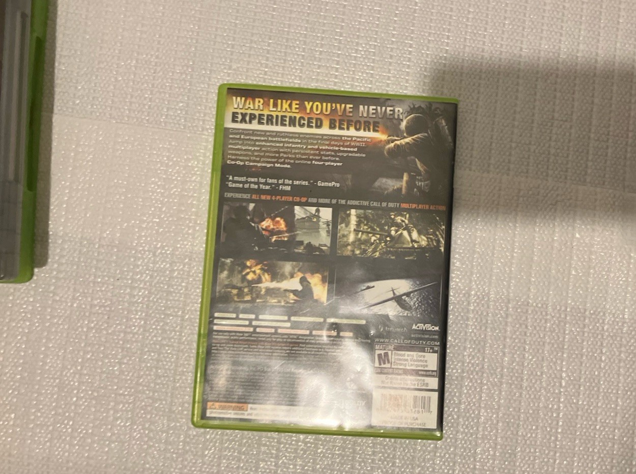 Call of Duty: World at War Xbox 360 Shooter War Multiplayer M Mature