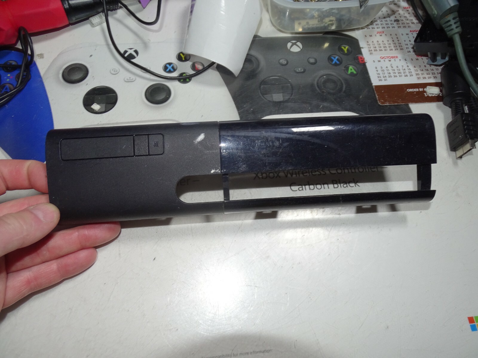 Microsoft Xbox 360 ***E 1538 ONLY*** Front Black EMPTY Bezel-Marks-Just OK-READ