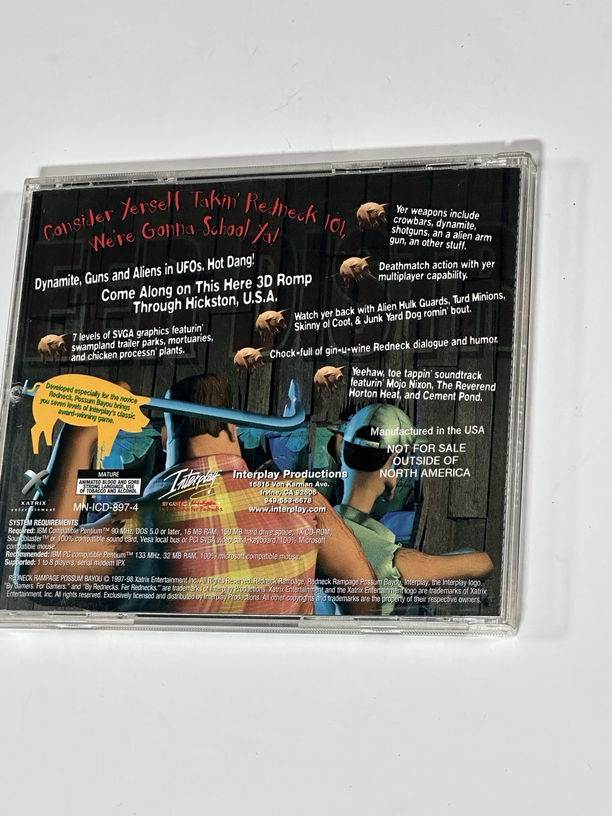 Redneck Rampage PC CD-ROM 1997 Interplay Productions Xatrix Entertainment Tested