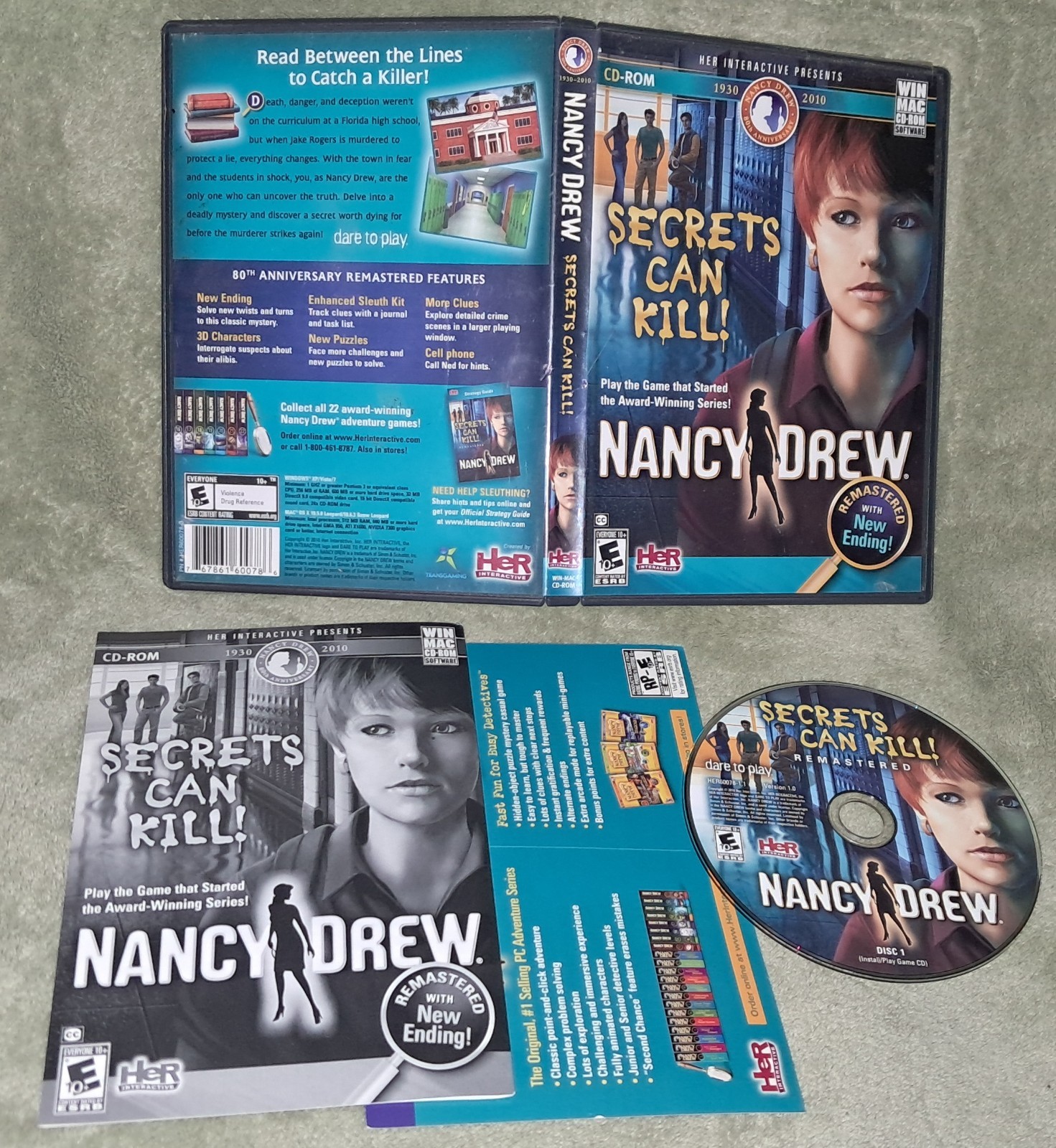 Nancy Drew Secrets Can Kill Windows PC/Computer Software Remastered Win/Mac 2010