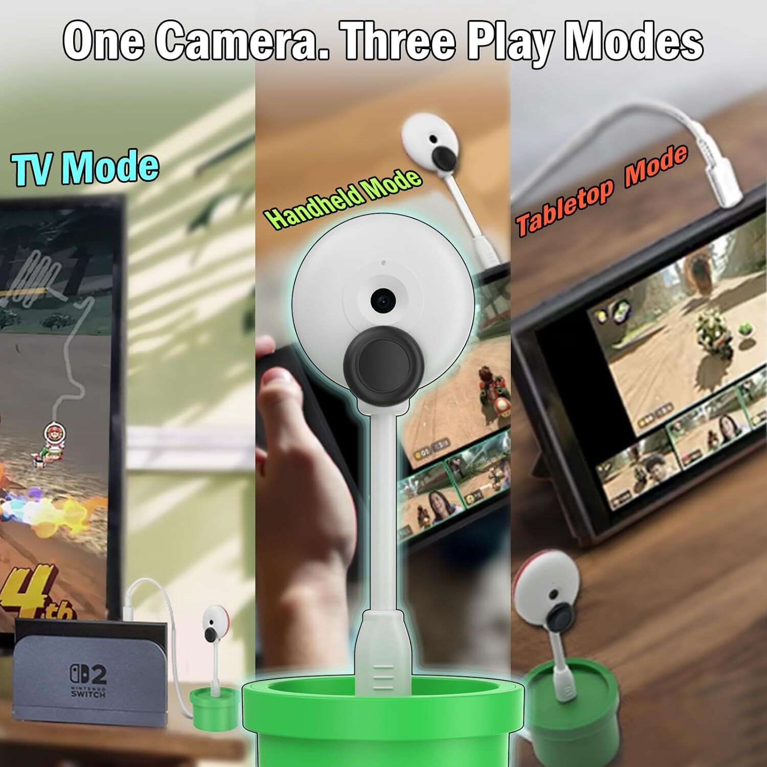 HD 720P Camera Water Drain Base Optimal Gaming Setup for NS2 Nintendo Switch 2