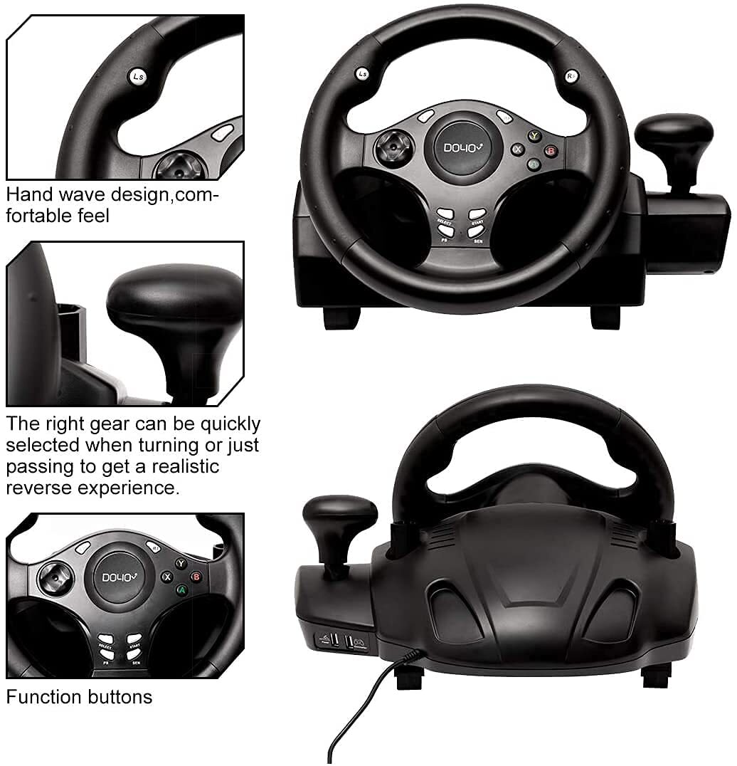 Gaming Racing Steering Wheel With Pedals Shifter for Xbox Series X S One 360 PC
