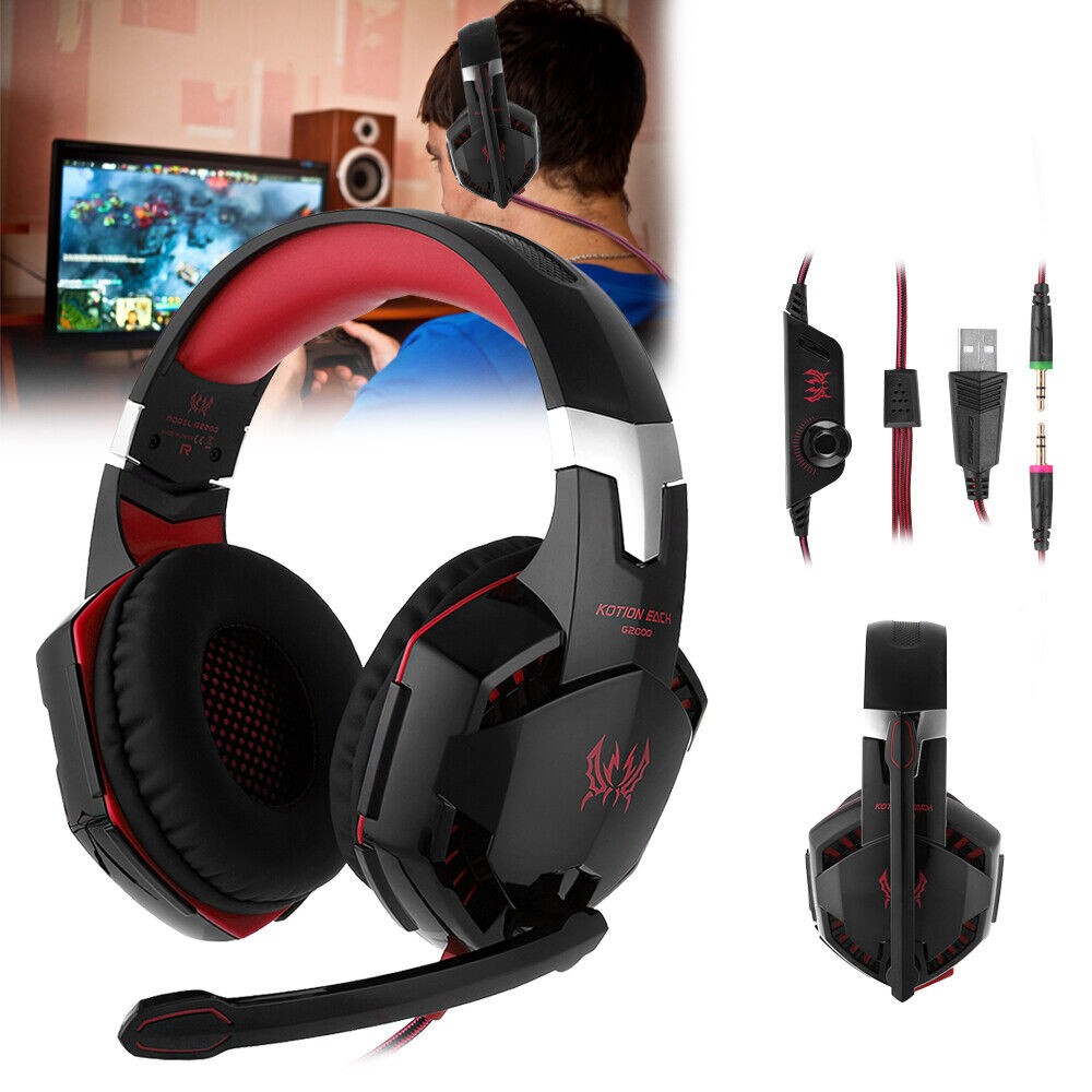 Gaming Headset for PS4, Xbox, PC, PS5 Noise Cancelling Over Ear Headphones + Mic
