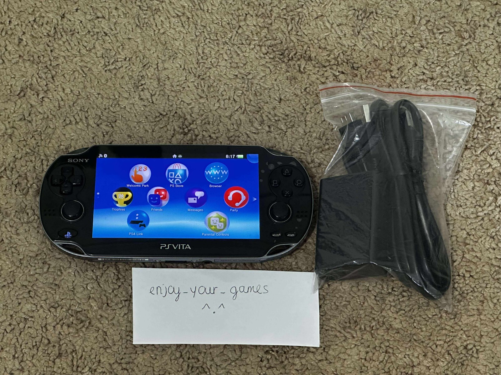 MINT Sony PS Vita OLED PCH-1000/1100 Black Model WIFI w Charger – SHIP IN 1-DAY