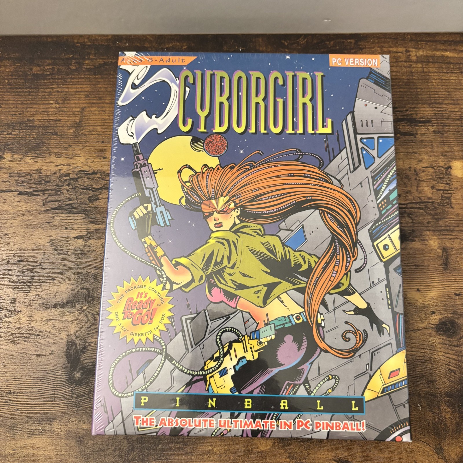 Vintage Cyborgirl Pinball PC Game 3.5″ Diskette DOS Sealed 1994
