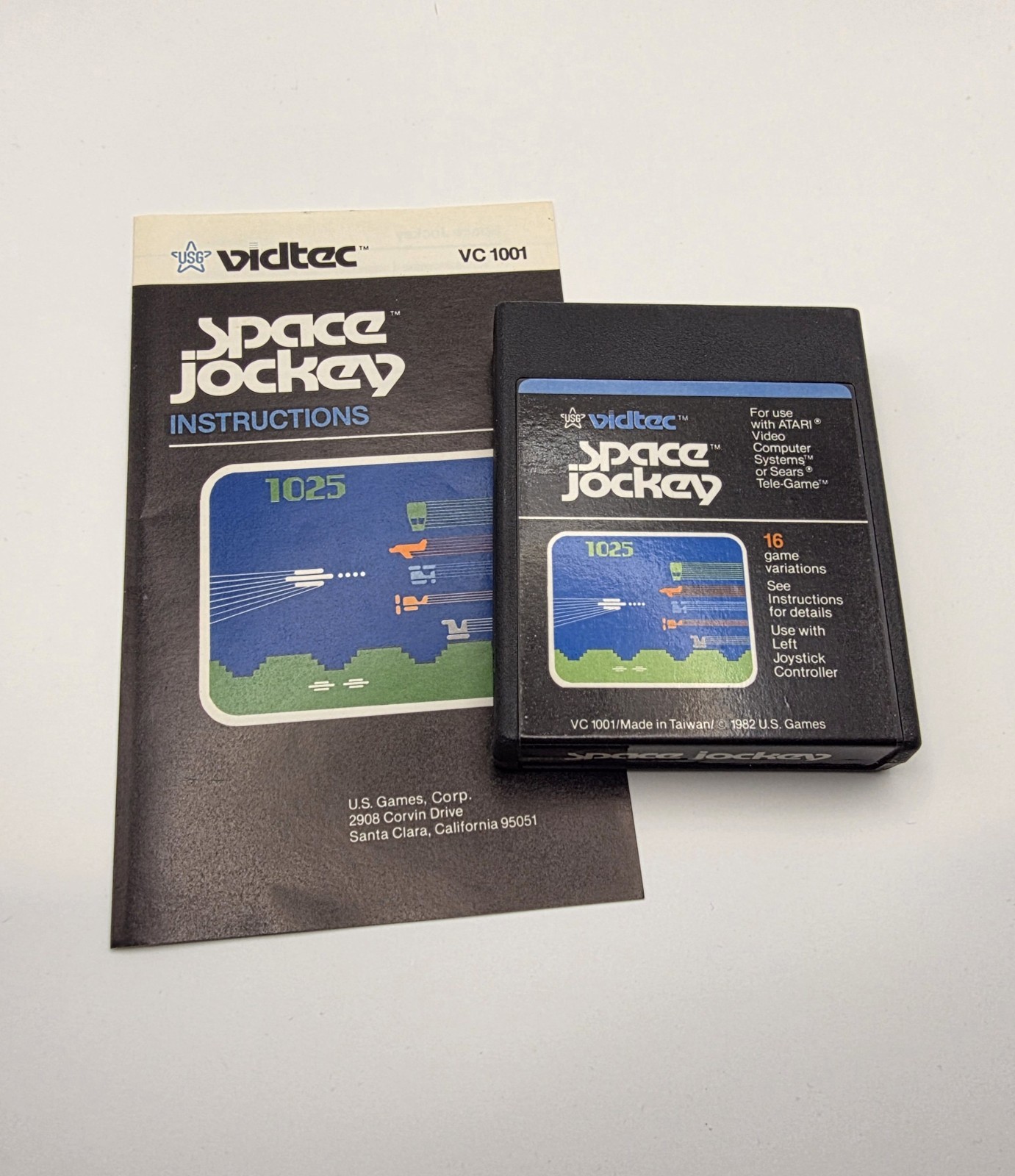 Atari 2600 Video Game Space Jockey Vidtec Space Attack Network CIB 1982