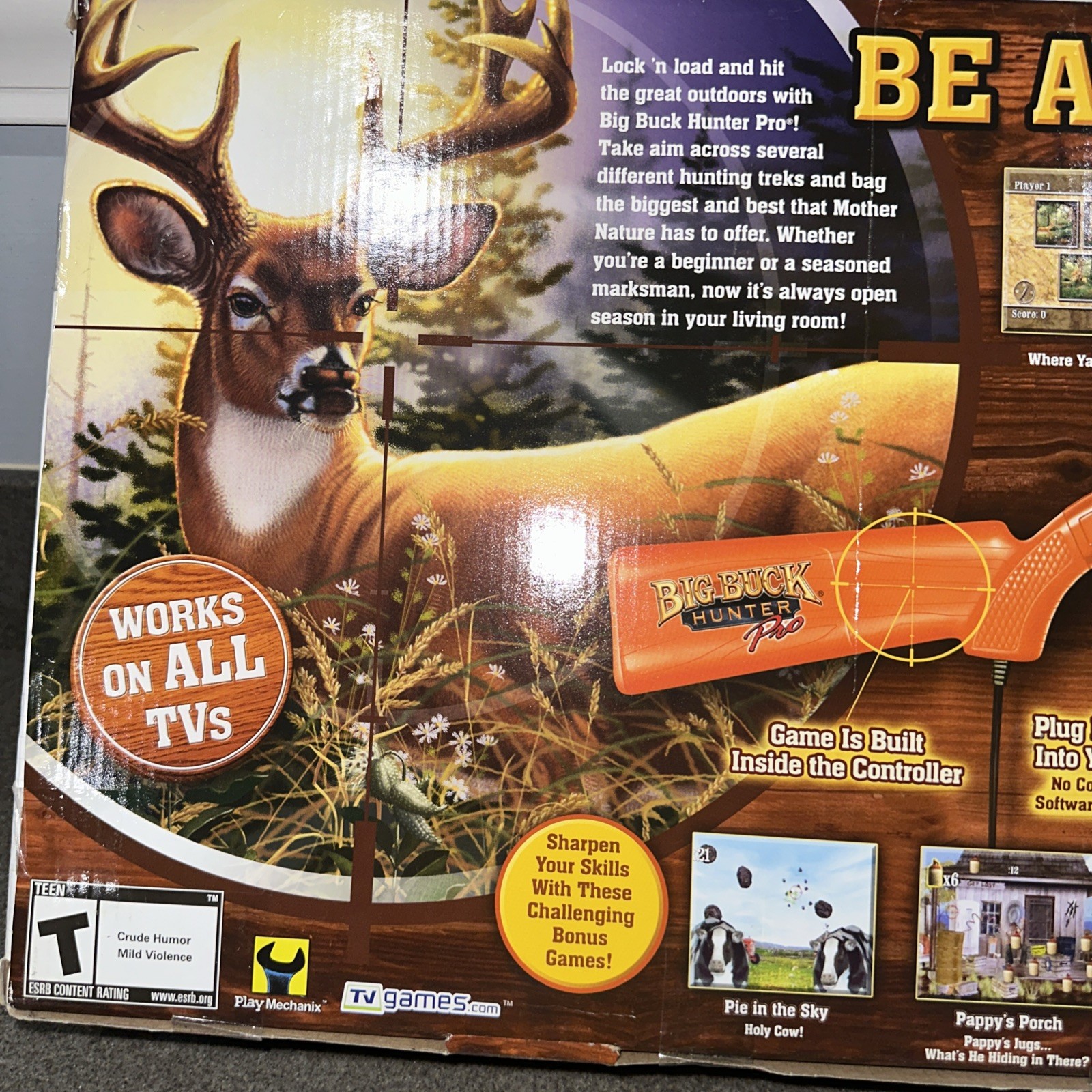 Big Buck Hunter Pro JAKKS Plug & Play TV Game Orange Shotgun | New