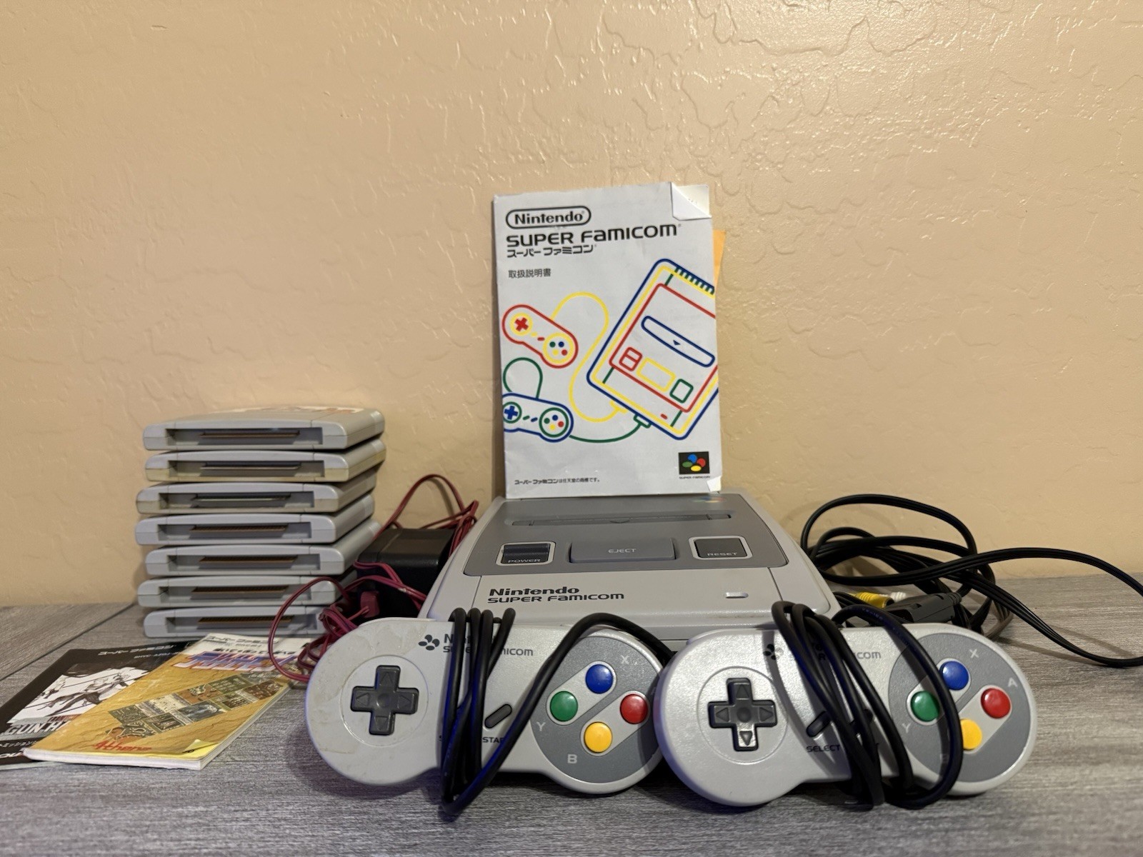 Nintendo Super Famicom Console System SHVC-001 with 7 Games Tested