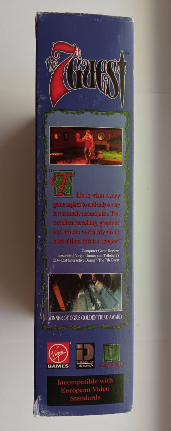 The 7th Guest 1992 PC CD-ROM Game Complete VHS Big Box – Horror